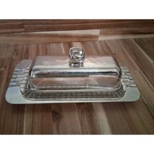 Wild Rose Brilliantone Butter Dish Vintage